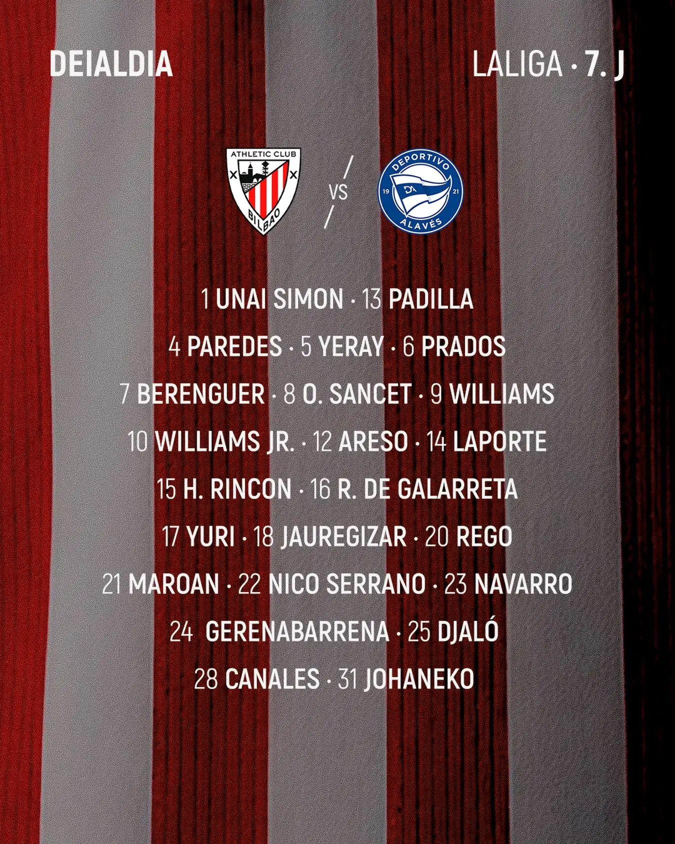 Alineacion del Athletic Club